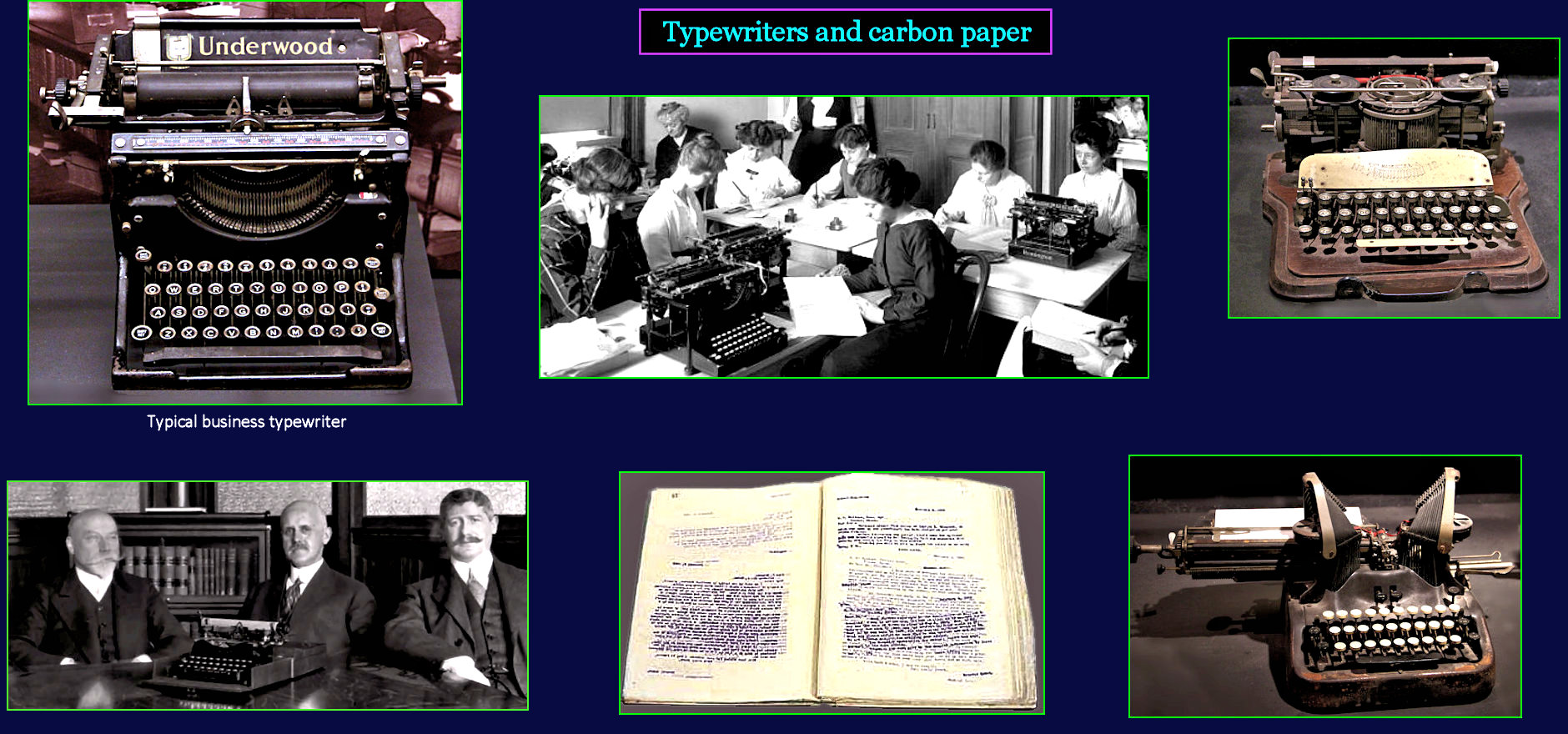Typewriters and carbon paper, 1920s
